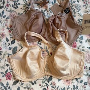 Ellen Tracy Women's Bra Set - Cream and Tan Size 40D NWT